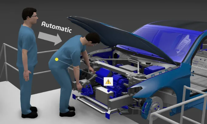 DELMIA ergonomics automatic postures > Dassault Systemes
